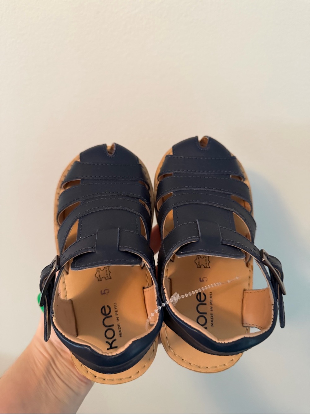 Kone Navy Leather Fisherman Sandals